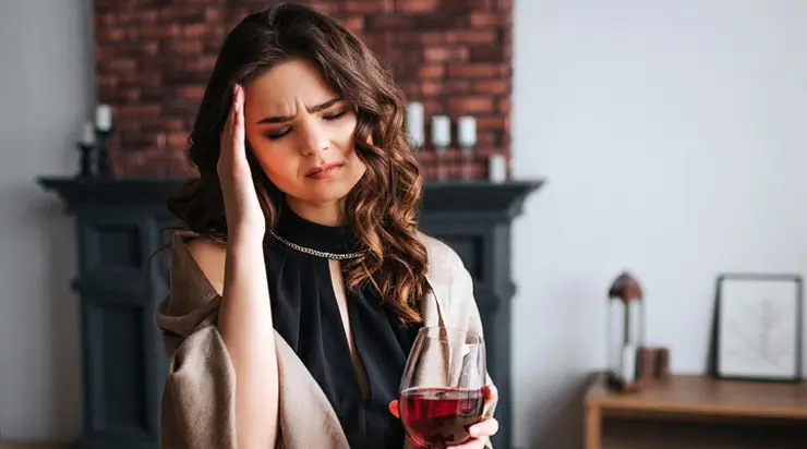 Why do you get a headache after drinking red wine